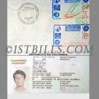 南美州|拉丁美洲 哥伦比亚护照 Colombia Passport PSD/photoshop/ps模板