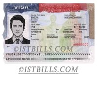 美国VISA签证 签证页 PSD模板 USA Tourist Visa PSD Template