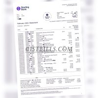 英国斯达林银行账单Staring Bank Statement（英国地址证明）
