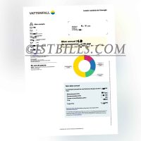 法国地址证明 Vattenfall 燃气费账单 法语 France Vattenfall Gas Bill Proof of Address PDF