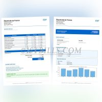 法国水电费账单 地址证明 Électricité de France 法国电力 电费账单 French electricity and water bills, proof of address, EDF (Electricité de France) electricity bills