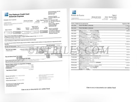 墨西哥地址证明 AMEX 墨西哥信用卡账单 地址证明 Mexican address proof AMEX Mexican credit card statement address proof
