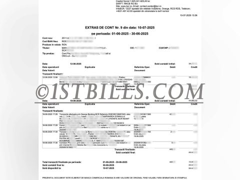 罗马尼亚BCR银行账单地址证明 BCR bank statement address proof (Romania)