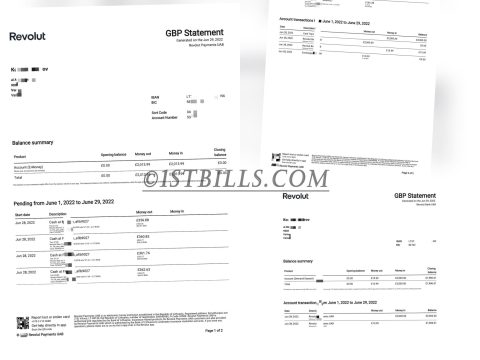 英国Revolut银行账单 Bank Statement（英国地址证明）