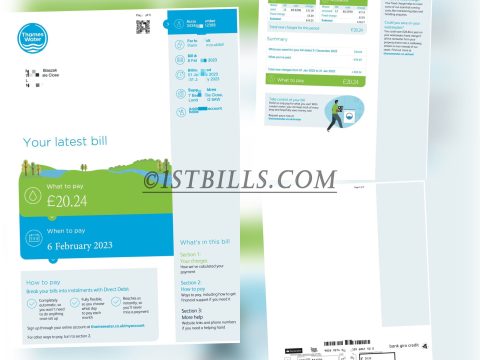 英国地址证明 水费账单UK Thames Water bill（公司地址证明）