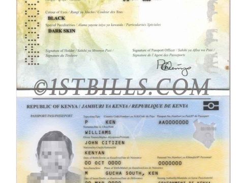 非洲| 肯尼亚新版护照 Kenya Passport Template PSD模板 (V2)