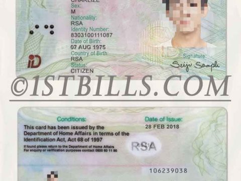 非洲| 南非ID卡/身份验证卡PSD模板 South Africa /Photoshop/PS