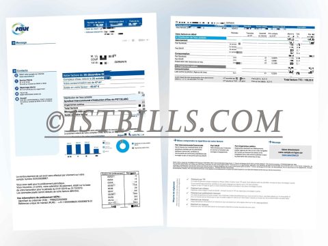法国地址证明 Saurclient水费账单 法语 France Saurclient Water Bill Proof of Address PDF