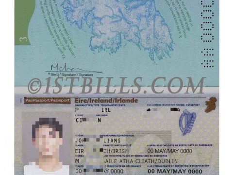 欧盟|爱尔兰新版护照 Ireland Passport PS/PSD模板（V2高清版）