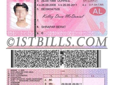 欧盟| 阿尔巴尼亚驾照/驾驶证 Albania DL PSD/PS模板