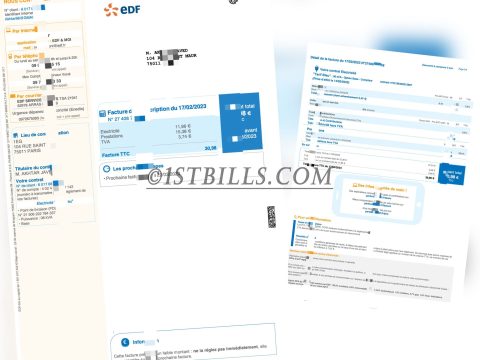 欧洲法国地址证明 电费账单法语 Fr edf Electricity bill