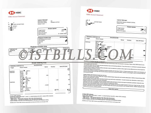 东南亚｜印度尼西亚汇丰银行账单 地址证明 Southeast Asia HSBC Indonesia Bank Statement Proof of Address