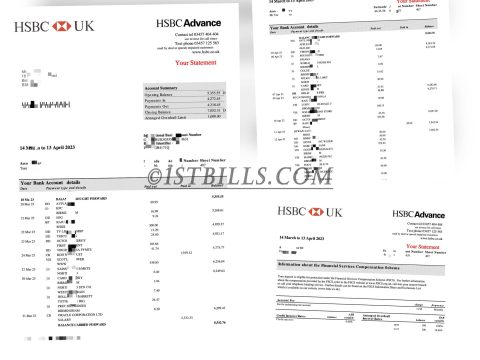 HSBC UK 带工资流水银行账单 收入证明 HSBC UK bank statement with salary statement and income proof