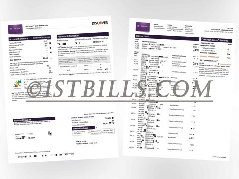 美国 DISCOVER银行信用卡账单 地址证明 U.S. DISCOVER Bank credit card statement Proof of address