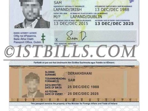 欧盟 | 爱尔兰ID卡/身份验证卡 Ireland photoshop/PS/PSD模板