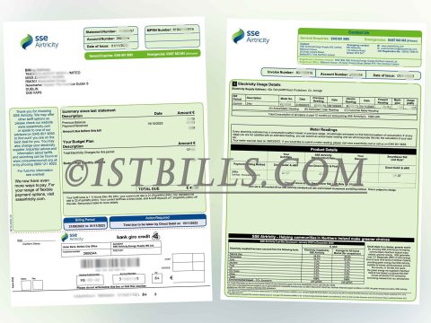 爱尔兰 公司地址证明 sse电费账单 Ireland Company Address Proof SSE Electricity Bill