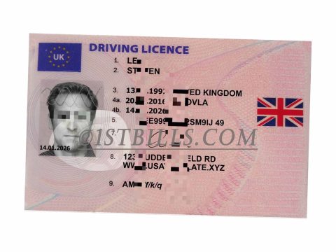 英国驾照 U.K Drving License 英国UK驾照 旧 PSD可编辑模版（英国KYC证件）