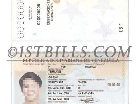 南美州|拉丁美洲 委内瑞拉护照 Venezuela Passport PS/Photoshop/PSD模板