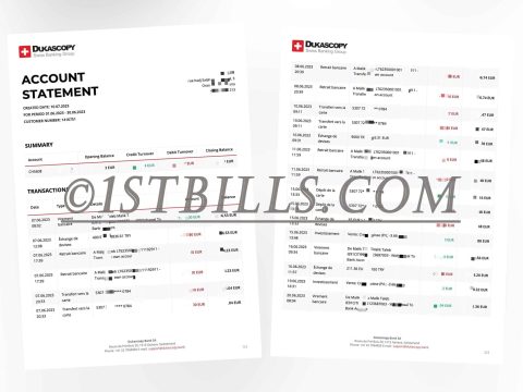 瑞士 杜高斯贝银行账单 地址证明 Swiss Dukascopy Bank statement Proof of address