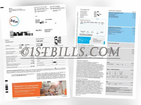 欧盟|希腊地址证明 电力公司电费账单Greece ΔΕΗ Utility Bills PDF