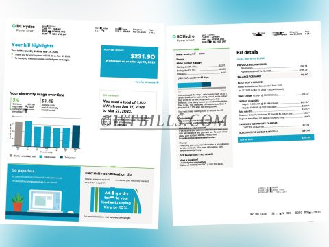 加拿大地址证明 电费账单 CA bc hydro Electricity bill