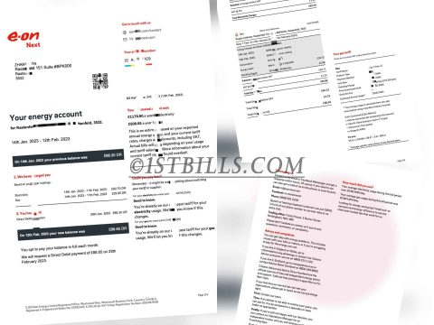 e.on电费天然气账单 Gas bill（英国地址证明）