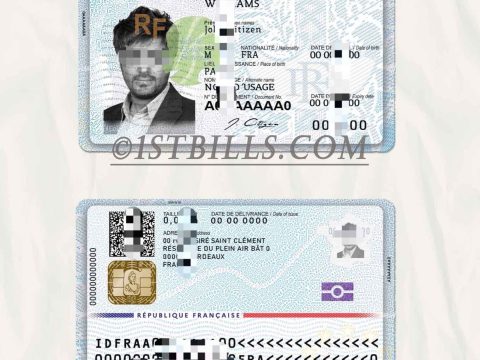 法国ID France ID 法国身份证 PSD模版可编辑 （欧盟KYC证件）