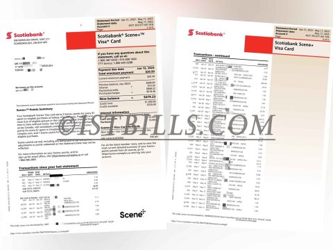 加拿大 丰业银行ScotiaBank账单 Bank Statement（加拿大地址证明）