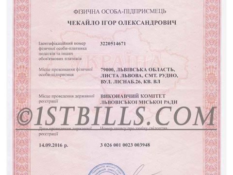 乌克兰公司营业执照PS/PSD模板（V3版）Ukraine Company Certificate PS/PSD（V3）