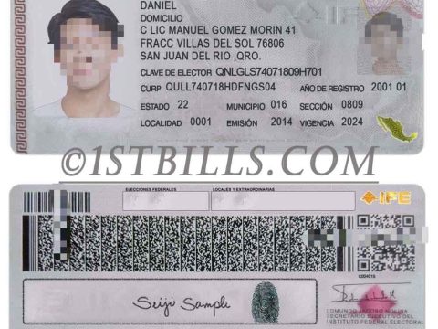 北美| 墨西哥选民证/卡/地址证明 Mexico Elect ID Card PS/Photoshop/PSD模板