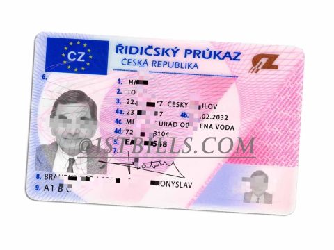 捷克驾照 Czech Republic Drving License 欧盟驾照 PSD可编辑模版（欧盟KYC证件）