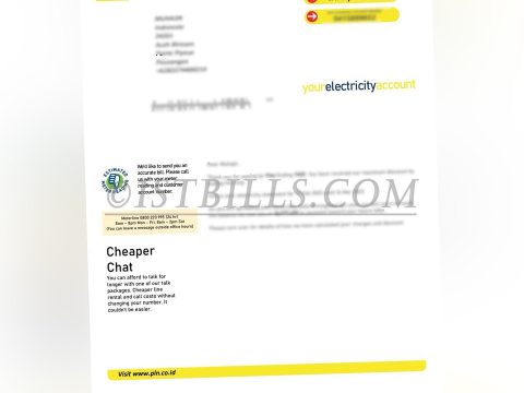 印度尼西亚 水电费账单  PLN 电费账单 印尼地址证明 Indonesian water and electricity bills (PLN) Electricity bills Proof of address