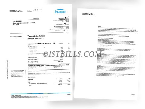 比利时地址证明 电费账单荷兰语 Belgium Proof of Address Engie Water bill（欧盟地址证明）