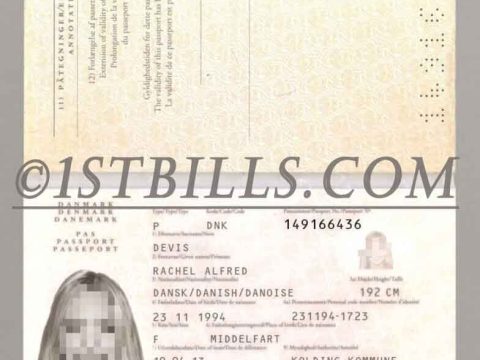 欧盟|北欧| 丹麦护照 Denmark passport PSD/Photoshop/PS模板