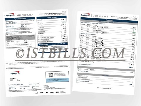 美国 Capital One银行信用卡账单 地址证明 US Capital One Bank credit card statement Proof of address