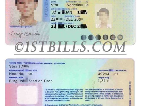 欧盟 | Netherlands荷兰ID卡/身份证卡Photoshop/PS/PSD模板（V2版）