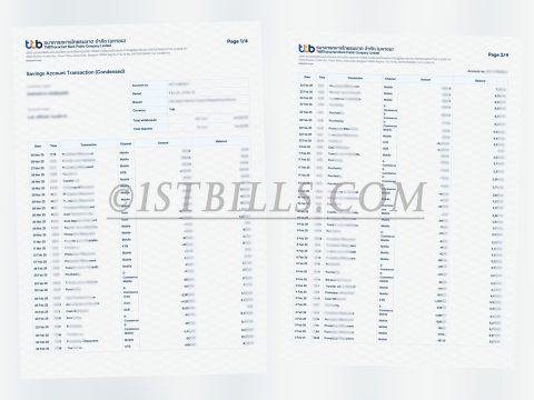 泰国地址证明 TMBThanachart 银行账单 地址证明 Thai address proof TMBThanachart bank statement address proof
