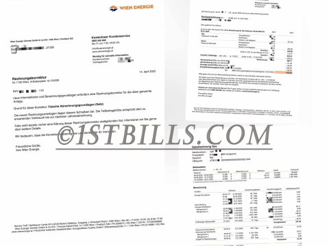 奥地利地址证明 维也纳能源公司 燃气电费账单 Wien Energie Gas Electricity Utility Bill