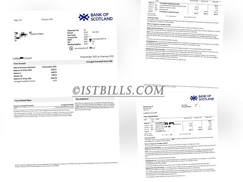 英国地址证明 苏格兰银行账单 Proof of UK address Bank Of Scotland