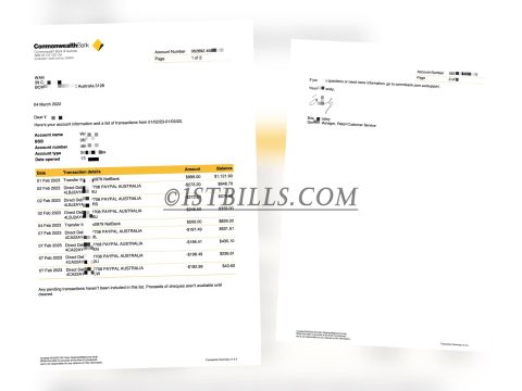 澳大利亚银行账单 3个月带工资流水 AU Commonwealth Bank Statement 3 months salary statement