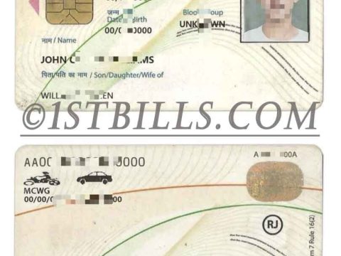南亚| 印度驾照/驾驶证PSD模板 Indian Driving Licence PSD