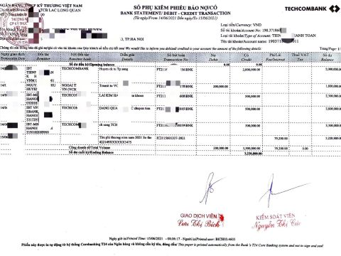 东南亚|越南 Vietnam Techcombank Statement 银行账单/KYC地址证明pdf