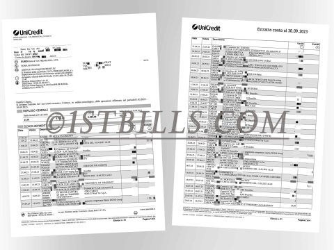 意大利 裕信银行 工资流水账单 收入证明 Italy UniCredit Bank Salary Statement Income Proof