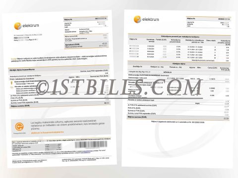 拉脱维亚elektrum电费账单 地址证明 Latvian Elektrum electricity bill Proof of address