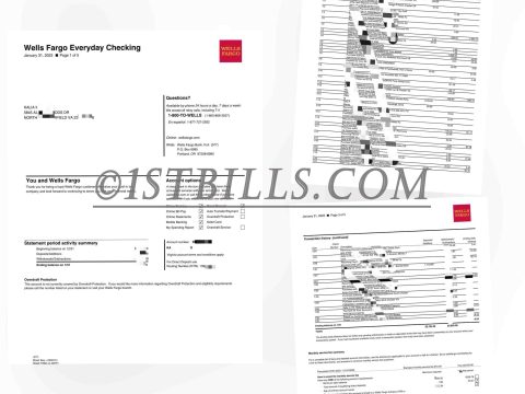 富国银行账单 地址证明 Wells Fargo Bank Statement（美国地址证明）