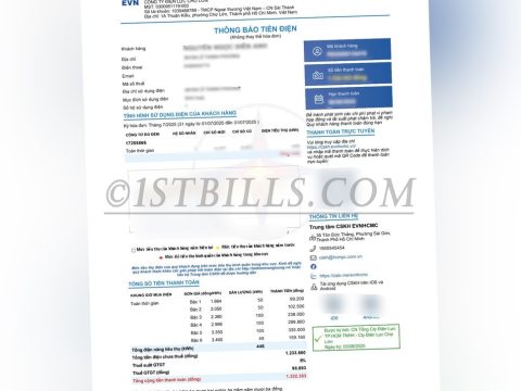 越南地址证明 ENV 电费账单 地址证明 Vietnam address proof ENV electricity bill address proof