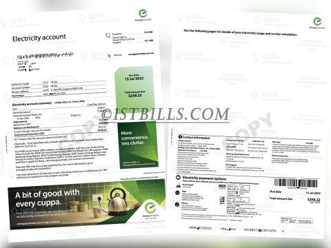 澳洲地址证明 水费账单 AU energy Water bill
