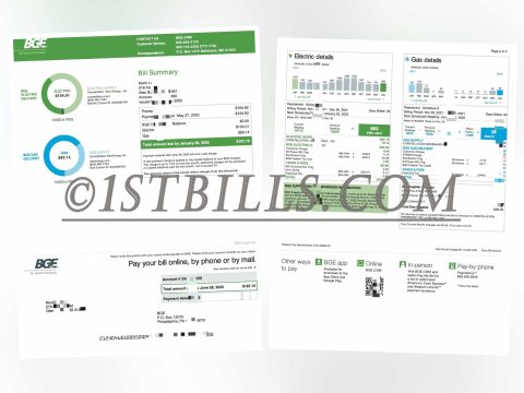 美国马里兰州BGE电费燃气费账单 Maryland BGE Electricity and Gas Bills