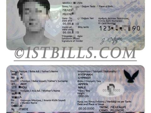 欧洲| 塞浦路斯身份证卡PS/PSD模板（V1）Cyprus ID Card PSD