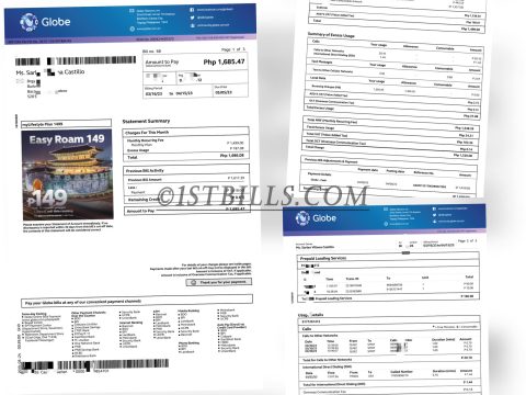 菲律宾网费账单 地址证明 Philippines Proof of Address Globe nternet bill